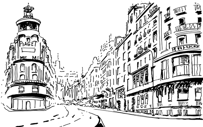 gran via madrid dibujo